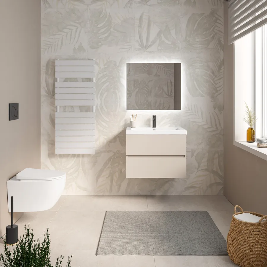 Mobile Bagno Sospeso Baikal Onyx 60 Cm Nature - 2 Cassetti Con Chiusura Ammortizzata E Lavabo In Ceramica Incluso - 6
