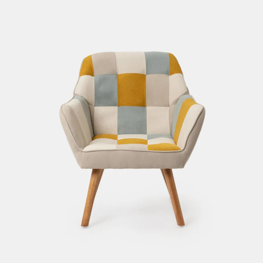 Set Di 2 Poltrone Patchwork Moderne Di Design Seduta In Tessuto