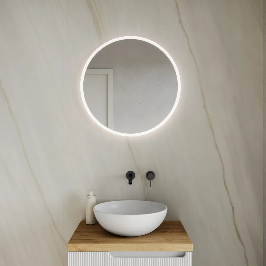 STYLE GLASS Specchio Bagno Rotondo MATRIOSKA, diametro 90 cm, con