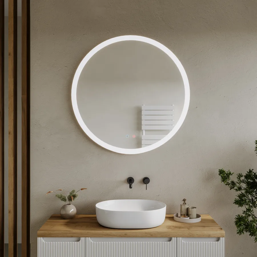 Specchio Da Bagno A Led Antiappannamento Con 3 Colori Di Luce E Funzione Memory Specchio Da Parete Illuminato 88306756