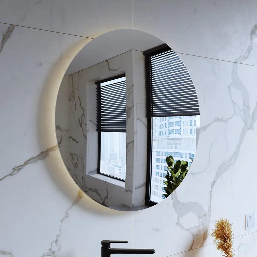 TETOTE Specchio da bagno 100x80cm con luci LED, specchio da parete antiappannamento con luci anteriori e posteriori, specchio da bagno rettangolare digitale intelligente a 3 colori dimmerabile