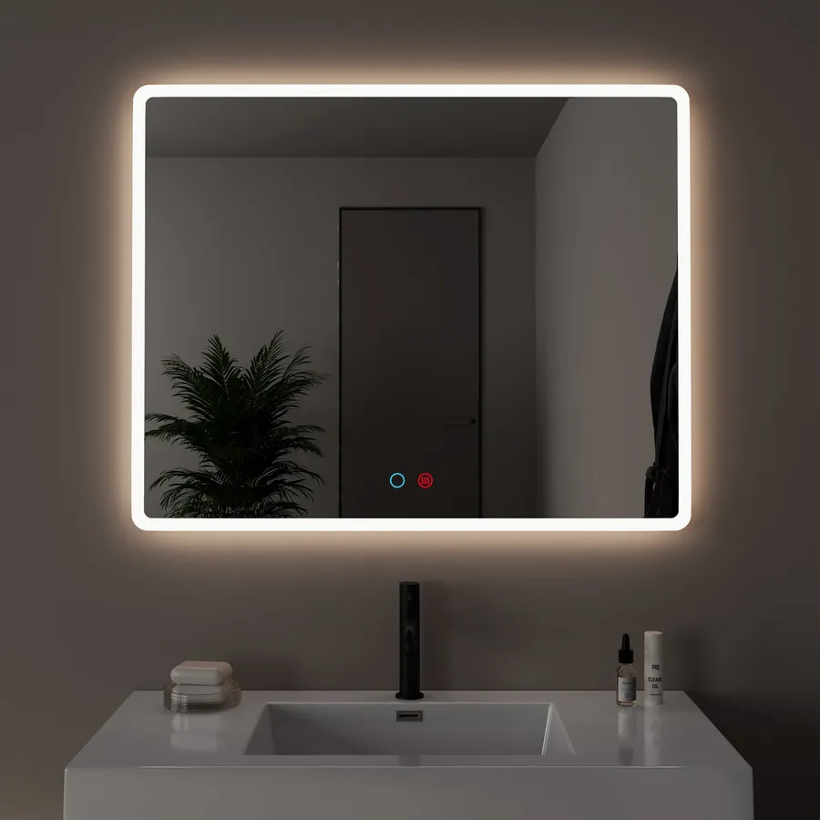 Specchio bagno 70x105 cm reversibile con luce LED naturale