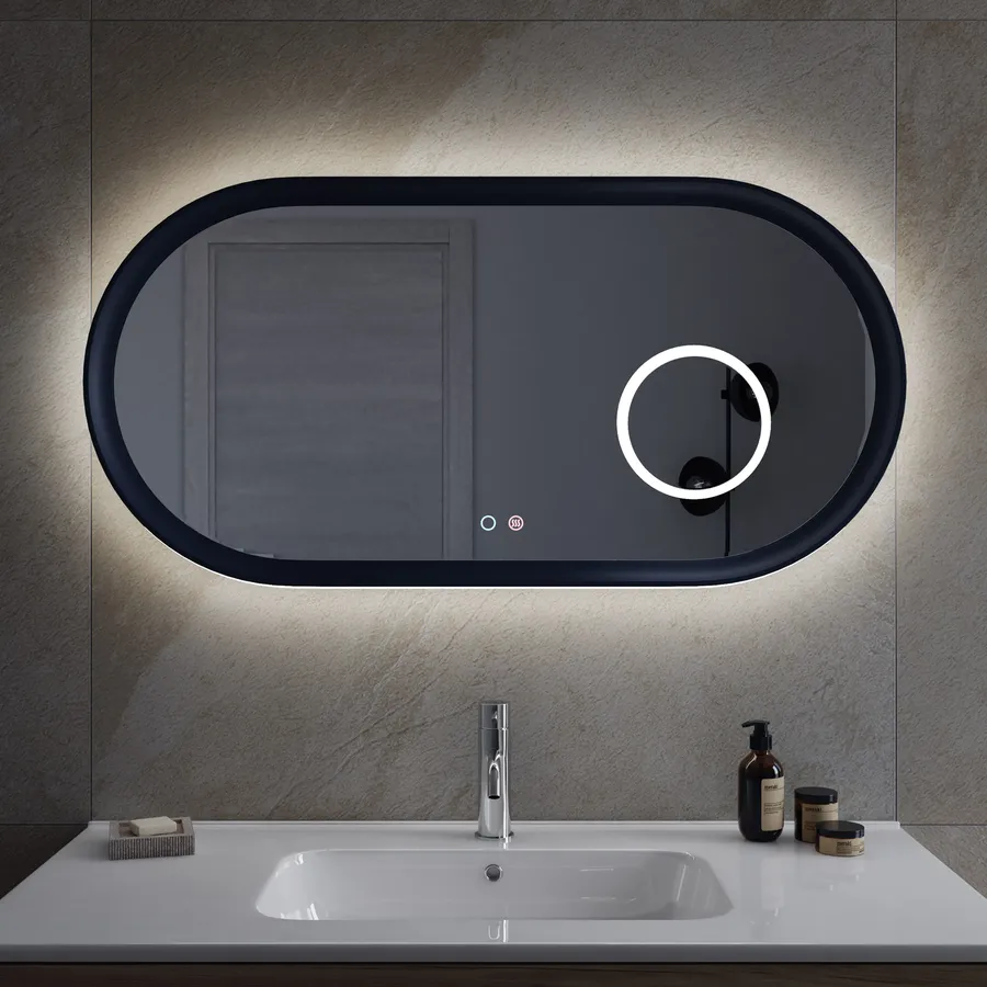 Specchio da bagno Nero 40x10,5x37 cm Truciolato | Leroy Merlin