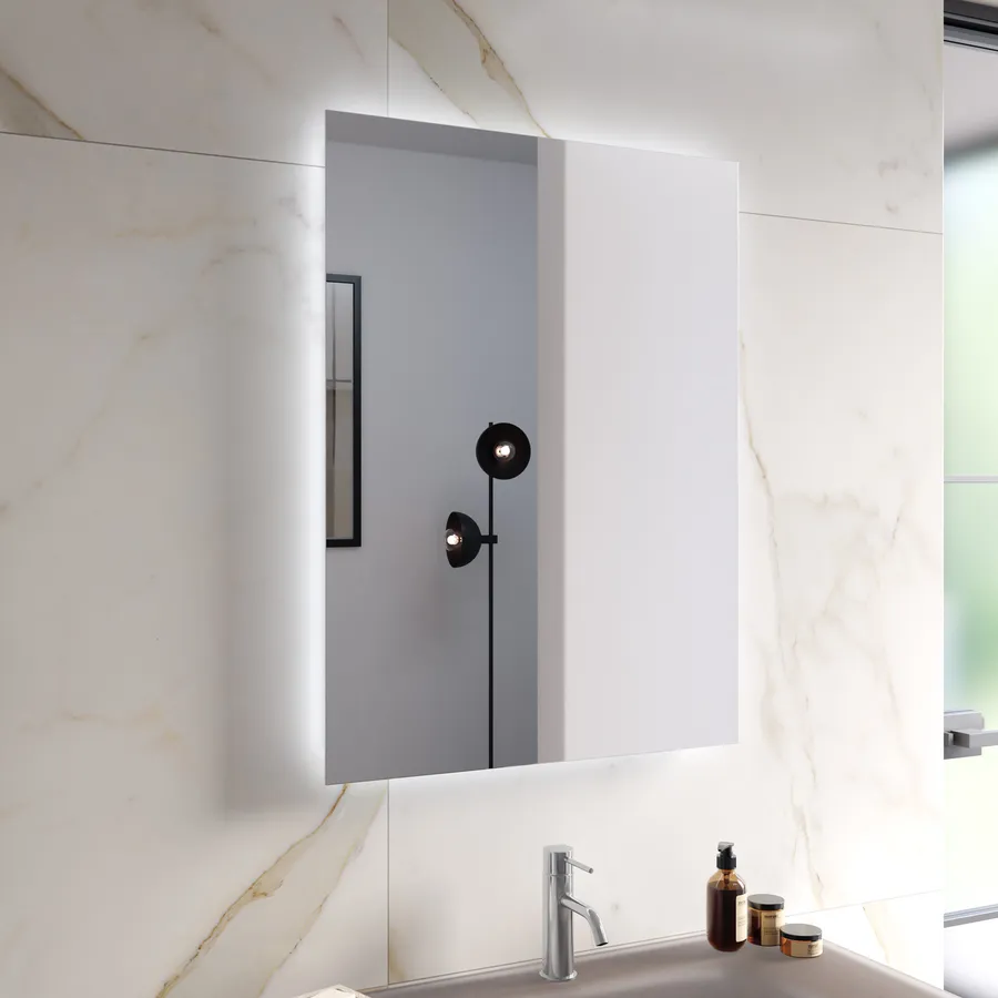 ZMH Specchio da bagno rotondo da 50 cm con illuminazione LED touch e sbrinamento | Leroy Merlin