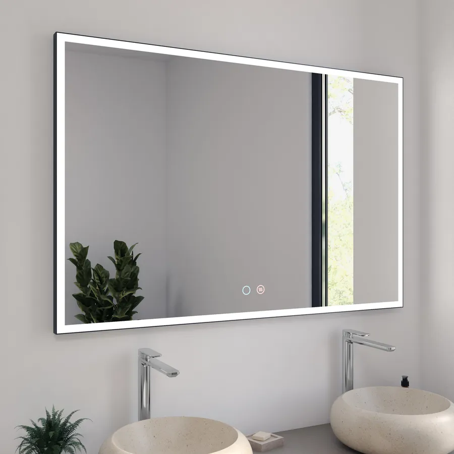 Specchio Da Doccia Riscaldato Antiappannamento 18x23 Cm – 3 Luci LED, Batteria 5000 MAh, Inclinabile, IP67, Con Portaoggetti E Portarasoio