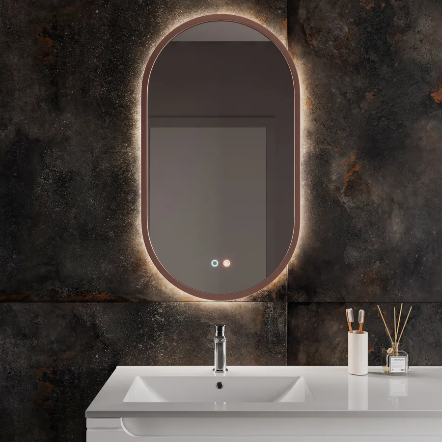 Specchio Riscaldato Luce Specchio Da Doccia Antiappannante Con Luce - 23x17. 5cm, Riscaldato, Dimmerabile, Con Vassoio Specchio Barba Led - 3