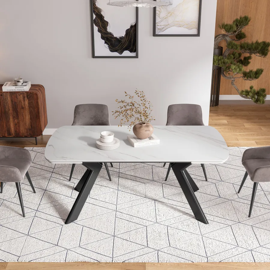 Giantex Set Tavolo E 2 Sedie In Finto Marmo | Tavolo Da Pranzo Moderno Salvaspazio Per Cucina E Bar - Nero