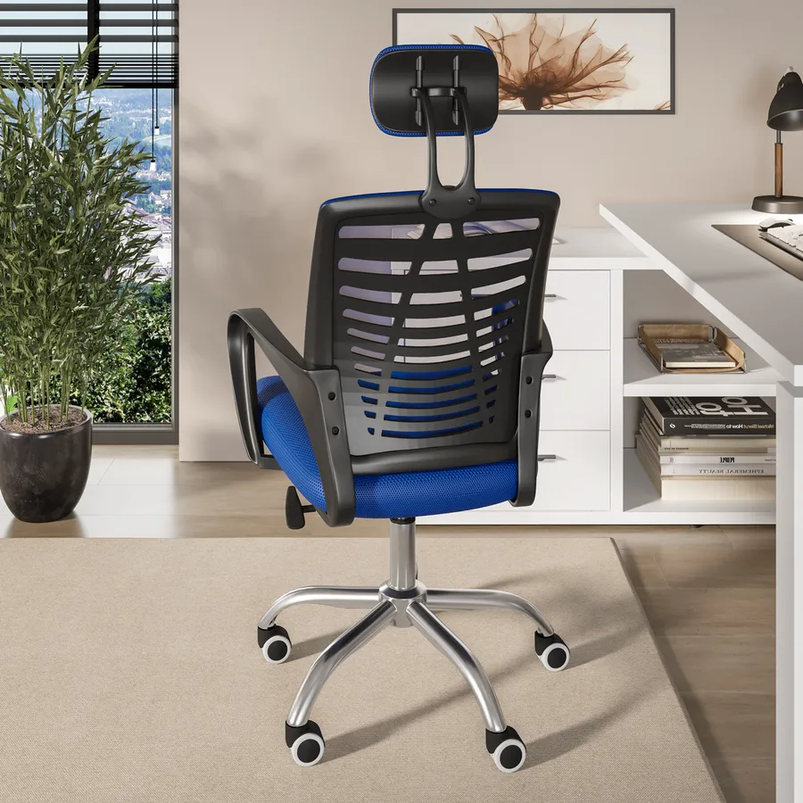 Sedia Da Ufficio Ergonomica Girevole Con Braccioli: Seduta Imbottita, Regolabile In Altezza, Con Ruote, Per Computer, Studio O Trucco, Moderna
