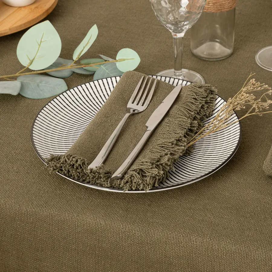 Set 6 Tovaglioli di stoffa in cotone di raso geometrico tessuto resistente per eventi, celebrazioni, feste e ospitalità, 45x45cm colore Oro | Leroy Merlin