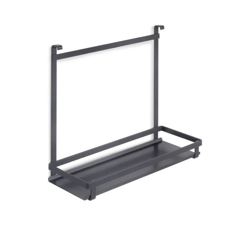 Portautensili Da Cucina In Acciaio Inox – Porta Posate Con 3 Scomparti E Griglia In Metallo Nero