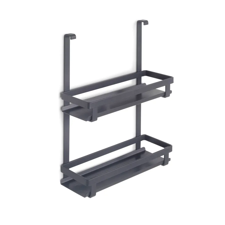 Porta Utensili Da Cucina Senza Fori - 2 Pezzi Con 10 Ganci, Grigio, In Alluminio Aerospaziale - Foto 3