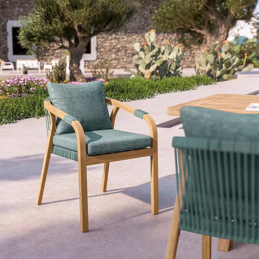 Tidyard Set Salotto Da Giardino In Legno Di Acacia - 4 Pezzi Con Cuscini Grigi
