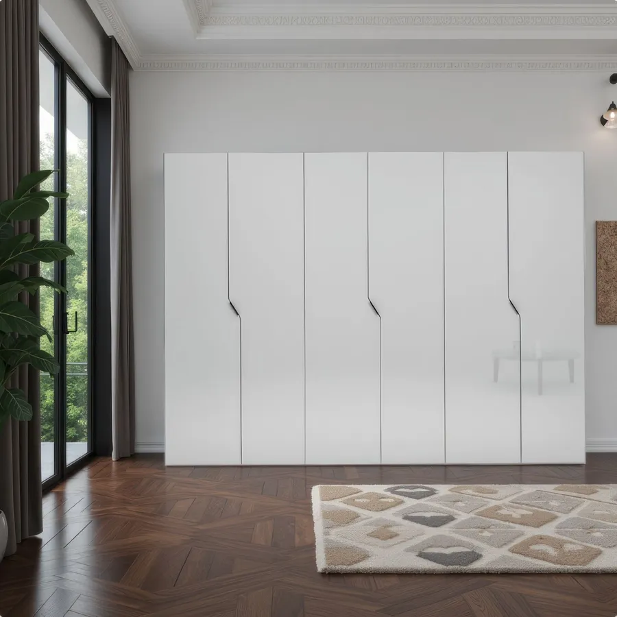 Armadio Gabriella Roba 3 Ante Con Soft-Close - Bianco, 190x139x52cm, Per Cameretta Bambini - Foto 7