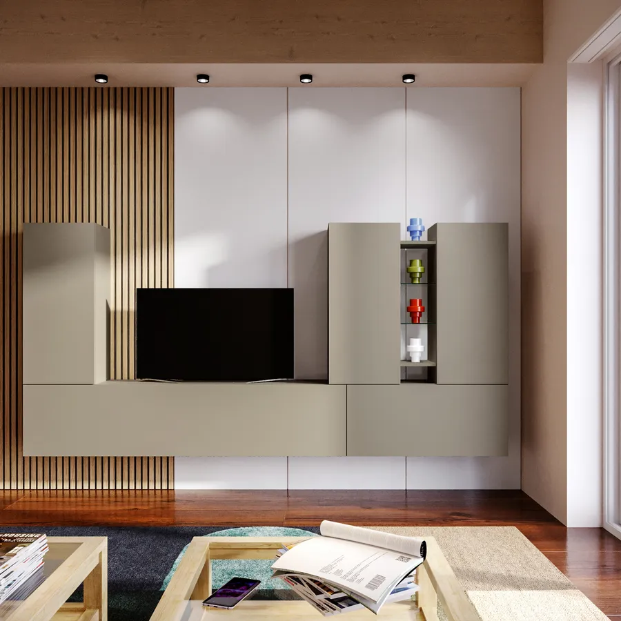 Parete attrezzata 270x30 cm tortora - Kayros