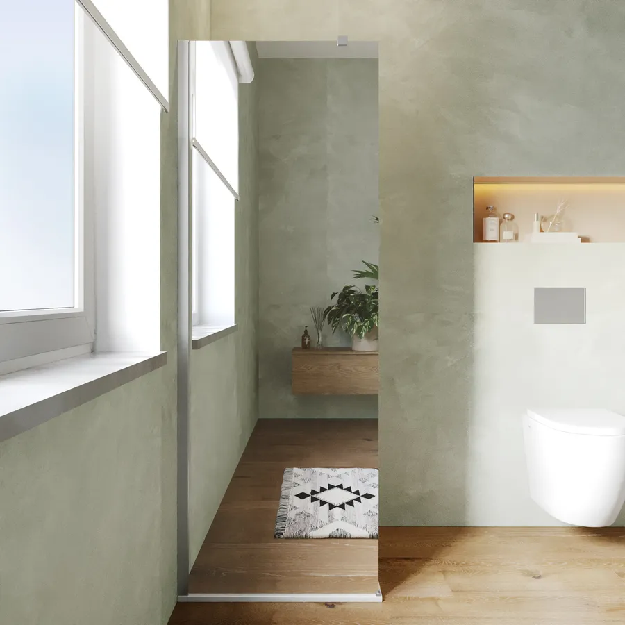 Mexen Kioto parete doccia Walk in 140 x 70 cm, trasparente, bianca   800 140 212 20 00 070 | Leroy Merlin