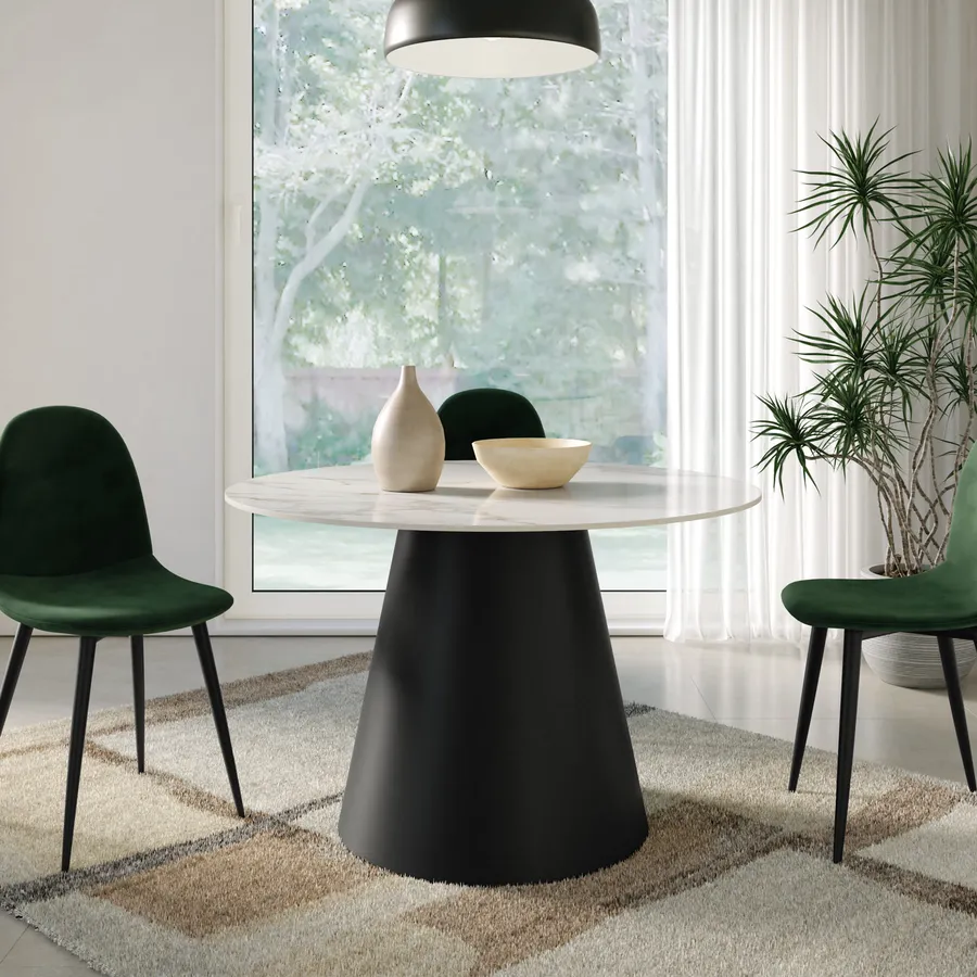 Tavolo Rotondo Da Riunione Weber Optima - Ø 120 Cm, Antracite, Design Moderno Per Ufficio O Casa - Foto 3