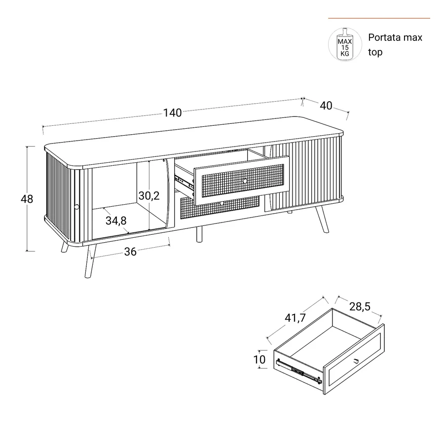 Supporto TV Per TV LED Da 65 Pollici, Centro Di Intrattenimento Per Giochi Console Di Archiviazione Multimediale Con Ampio Armadietto Laterale Per Soggiorno 85293558
