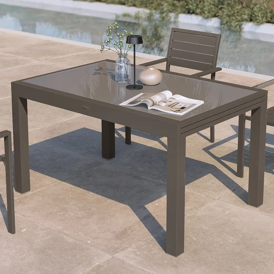 Tavolo allungabile 135-195x90 cm con top 12 mm in ceramica antracite e gambe in metallo nero - Zelo Tavolo allungabile 135-195x90 cm con top 12 mm in ceramica antracite e gambe in metallo nero - Zelo