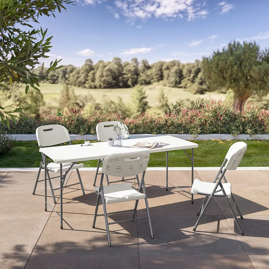 Set tavolo + 4 sedie pieghevole esterno giardino salvaspazio in Italia