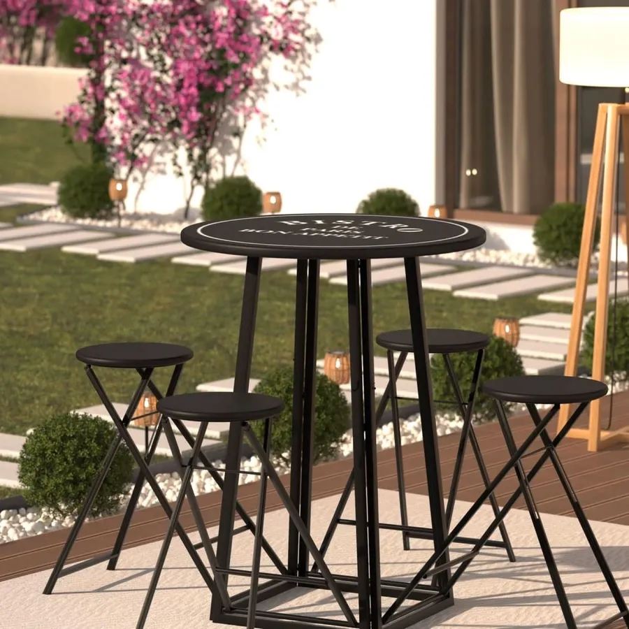Set Balcone Brubaker Lugano - Tavolo E 3 Sedie In Polirattan Pieghevoli