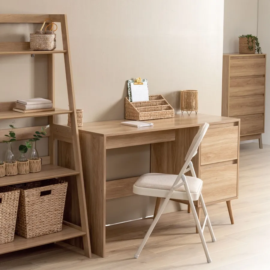 Scrivania 120x75h cm in legno effetto rovere naturale con