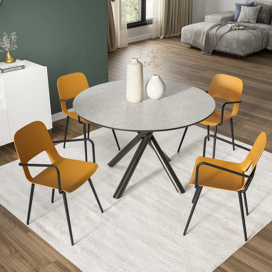 HJhomeheart Set di 6 Sedie da Pranzo Moderne Trasparenti, Sedie da Pranzo Imbottite Rimovibili, Sedie da Cucina dal Design Scandinavo (PU-Bianco