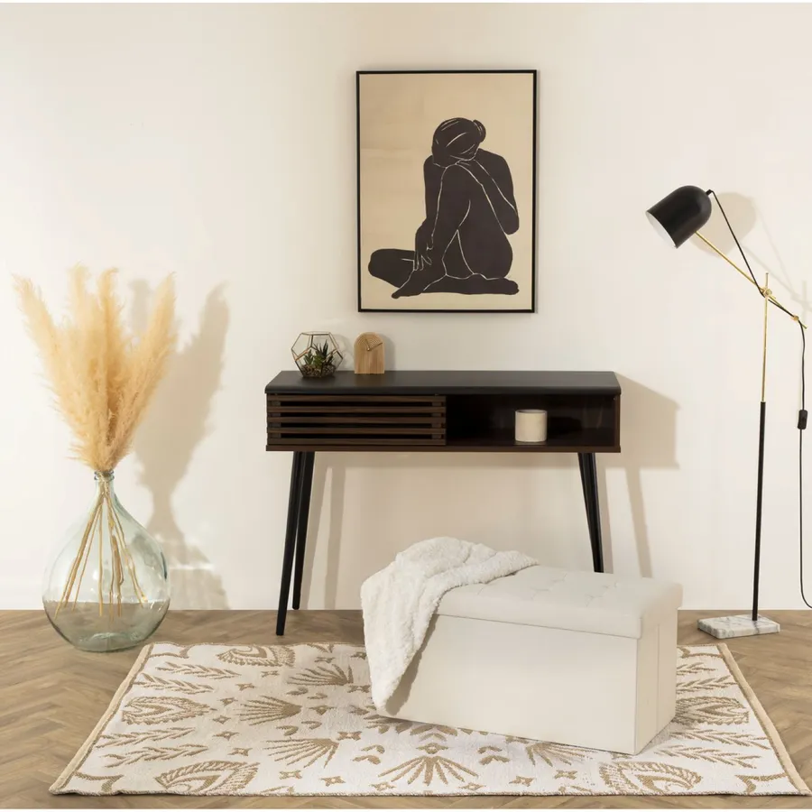 PANCA CONTENITORE PIEGHEVOLE IN ECOPELLE GRIGIA 80X40X40CM: vendita