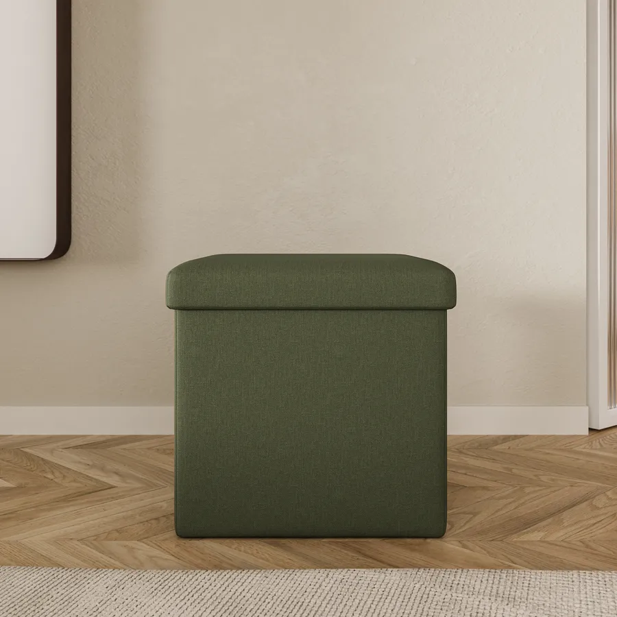 DII Contenitori Pieghevoli Cubo In Tessuto Chevron – Set Da 2, Blu Nautico, 28x28x28 Cm - 2