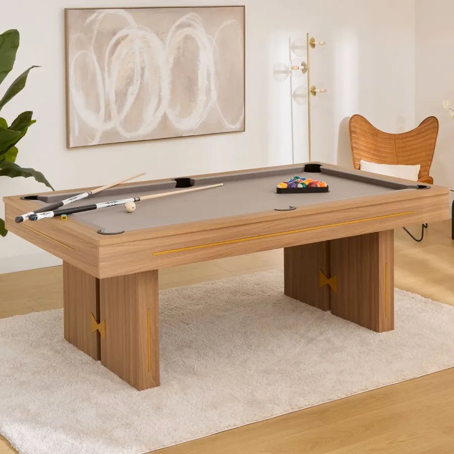 Alomejor Kit di Pulizia per pennelli da Biliardo 2 Pezzi Snooker Tavolo da Biliardo Spazzola per binari Manico in Legno Tavolo da Biliardo e Set di pennelli per binari