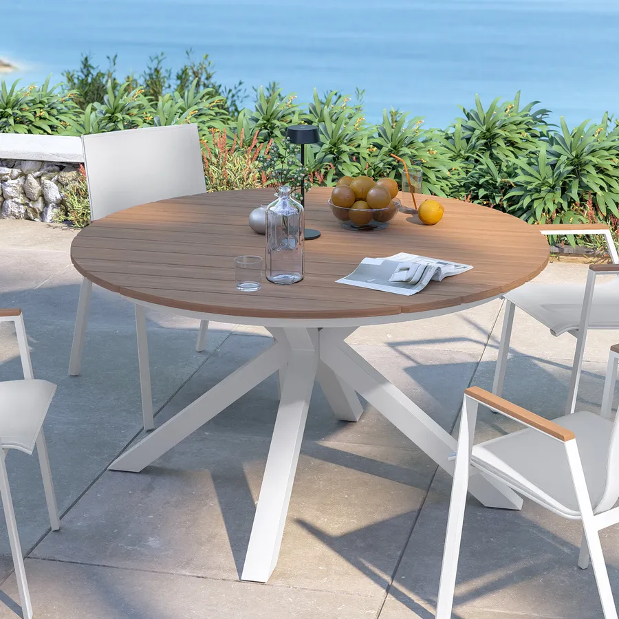 Tavolo rotondo Cuba con piedistallo - 60 cm di diametro - grigio