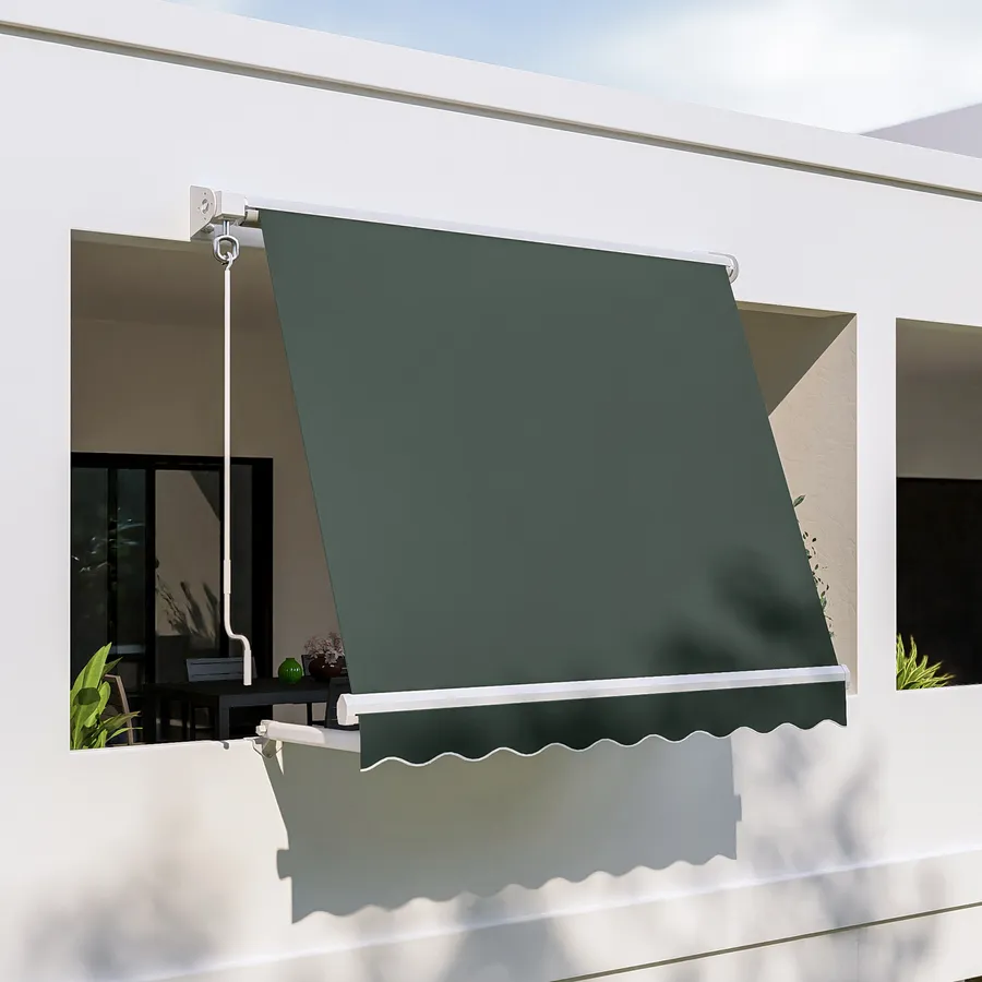 Tenda In Voile Trasparente Ricamata 245x140 Cm – Verde, Con Nastro Arricciatore Per Finestra