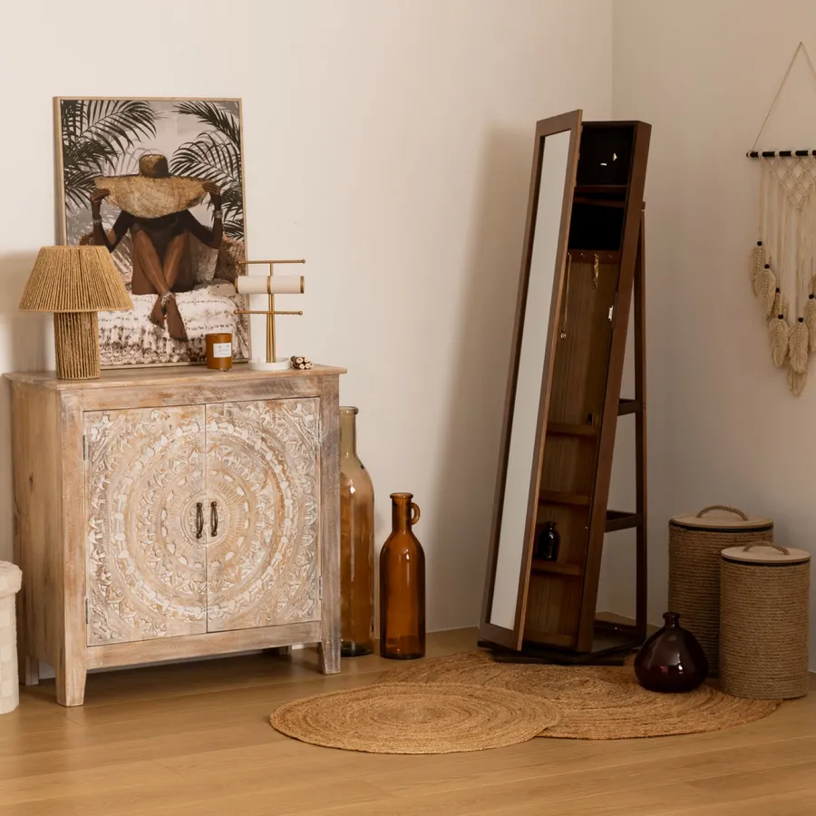 Specchio con cornice in legno di pino (Gebraucht) in Melano für CHF 10