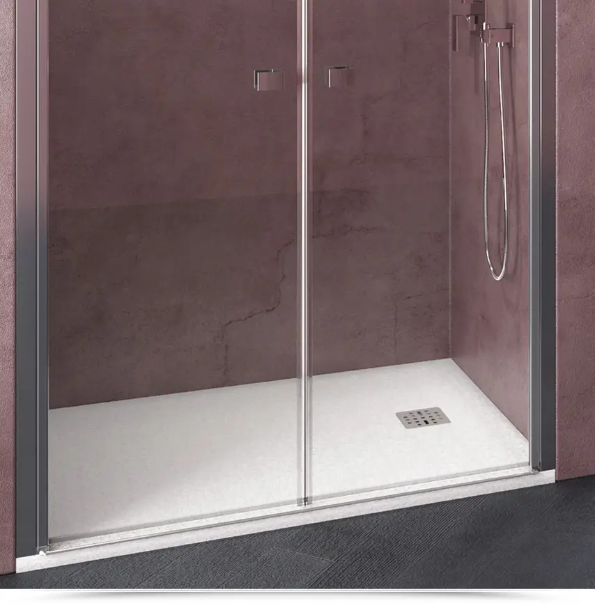 Porta saloon Tempo 71 cm trasparente anticalcare box doccia per nicchia  chiusura magnetica