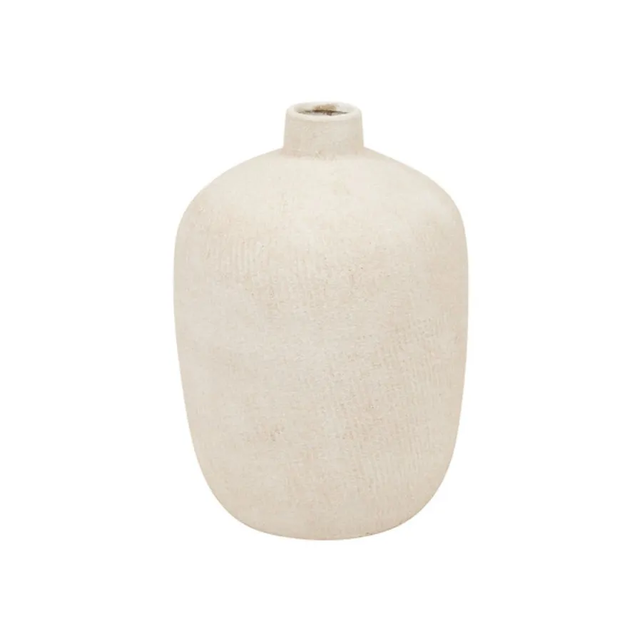 Vaso in ceramica beige smaltata | Blanc Mariclò