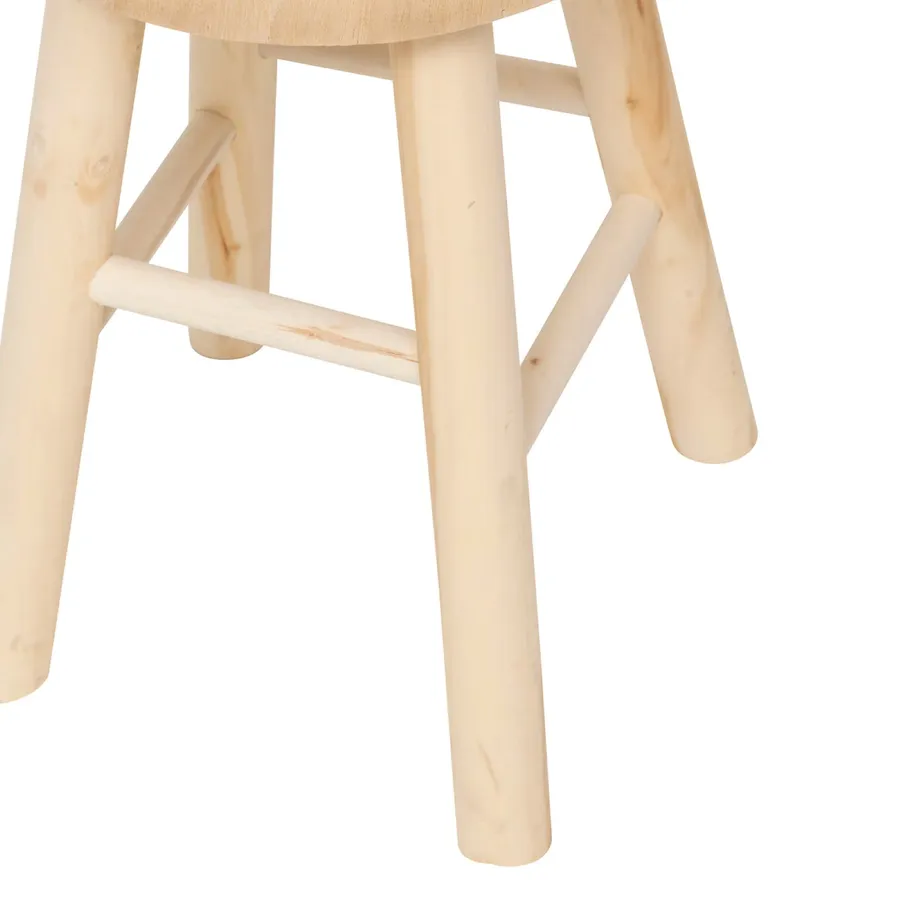 Sgabello rotondo 28 cm in legno di paulownia naturale Eliana
