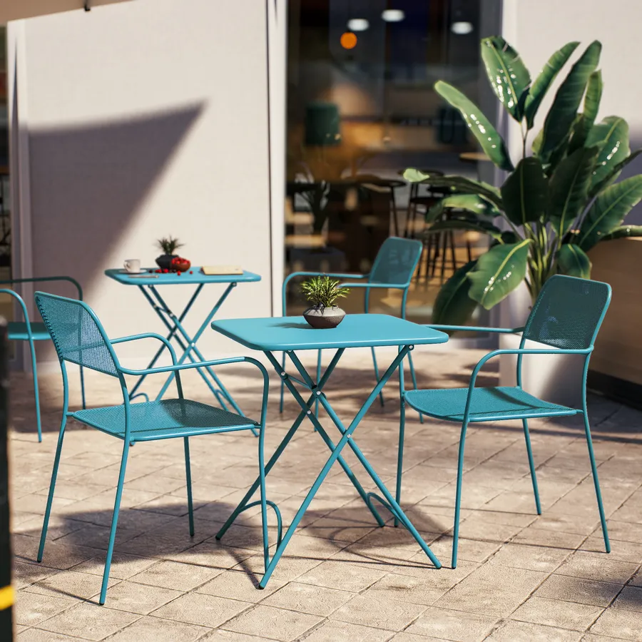 Tavolo Bistrò Pieghevole In Larice – 80x60 Cm, Gambe Incrociate, Made In Italy