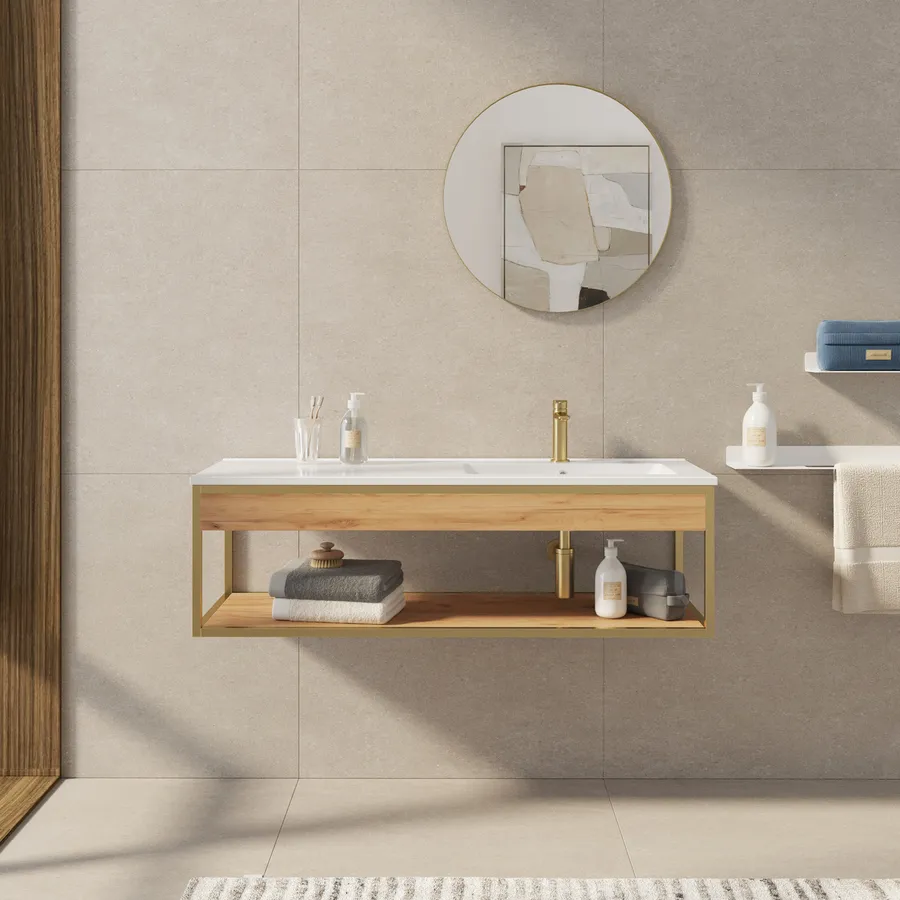 Specchio Ovale Oro Spazzolato 55,9x76,2cm: Per Bagno, Camera O Ingresso, Cornice In Metallo Antiruggine
