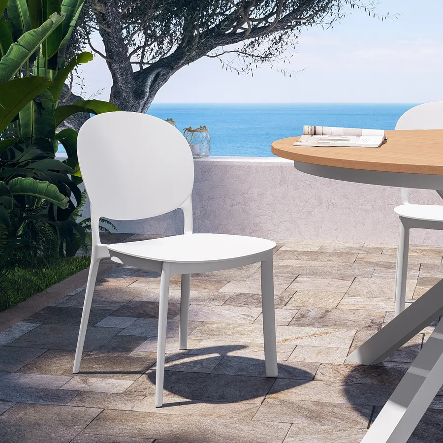 Set Da Pranzo 3 Pezzi East West Furniture ANDA3-LWH-C, Tavolo Rotondo Con Piedistallo E 2 Sedie Imbottite In Lino, Colore Bianco, 91x91 Cm, Stile Moderno Per Cucina E Sala Da Pranzo