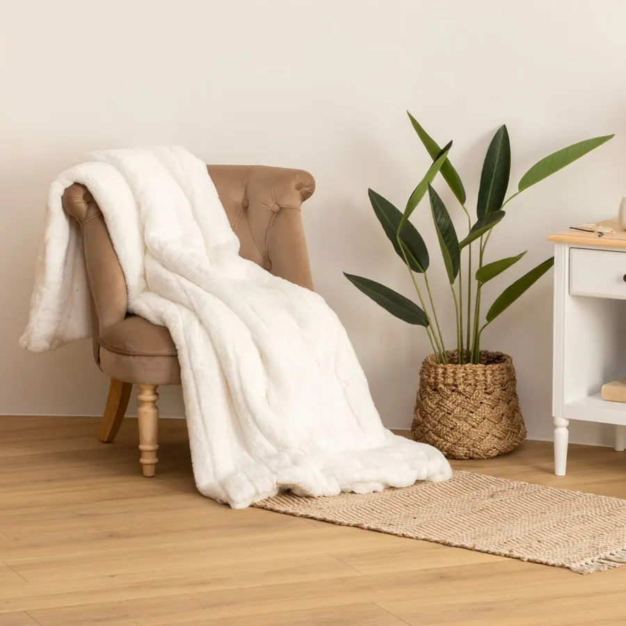 Mud Pie Coperta Letto In Cotone Con Iniziale Ricamata E Nappe - 127x152 Cm, Bianco