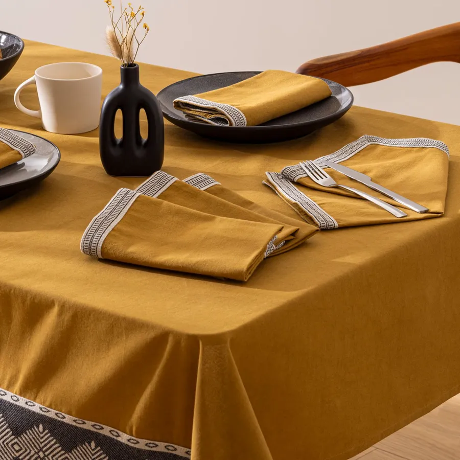 Set Di 10 Tovaglioli In Cotone A Quadretti Normand NELLY – 50x50 Cm – Resistenti E Lavabili