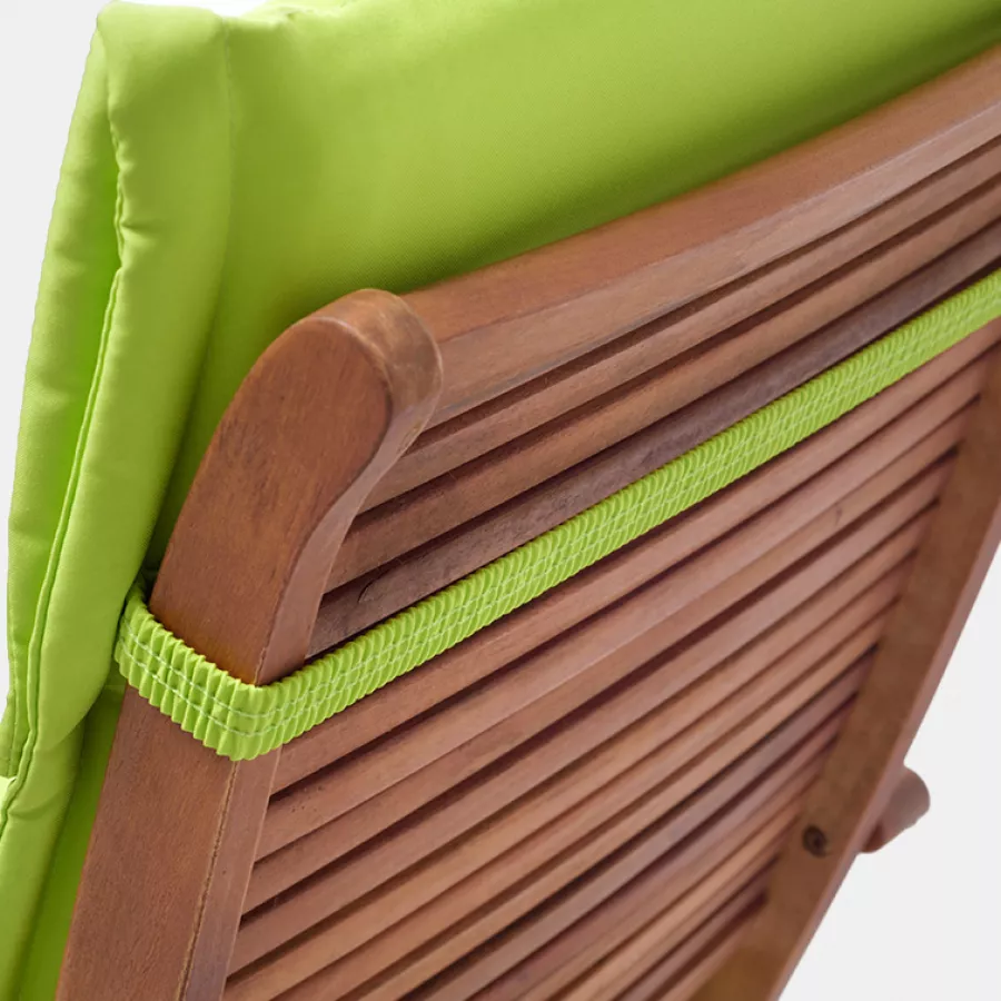 Cuscino verde per sedia o poltrona con schienale alto sfoderabile e  idrorepellente