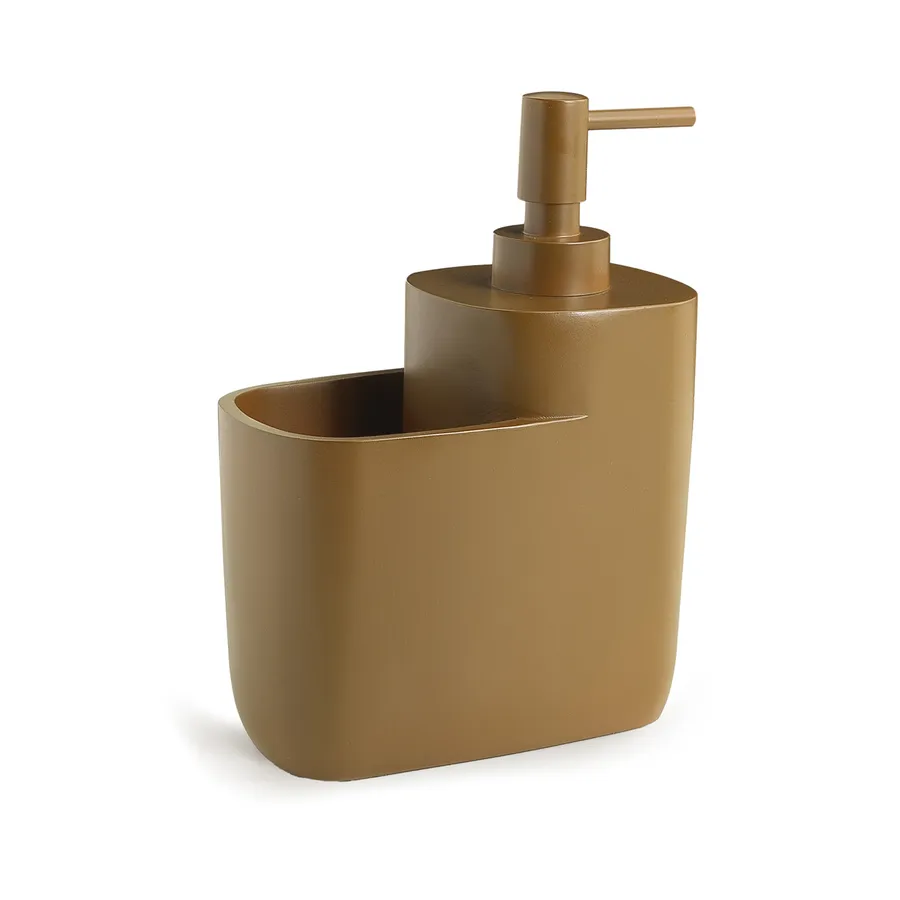 Jiahome Dispenser Di Sapone Con Contenitore Per Spugna | Elegante Erogatore A Pompa Per Cucina, Da Appoggio Sul Lavello - 3