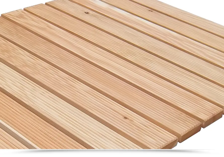 Pedana doccia compatibile con piatto 120 x 80 cm in legno massello di  larice antiscivolo