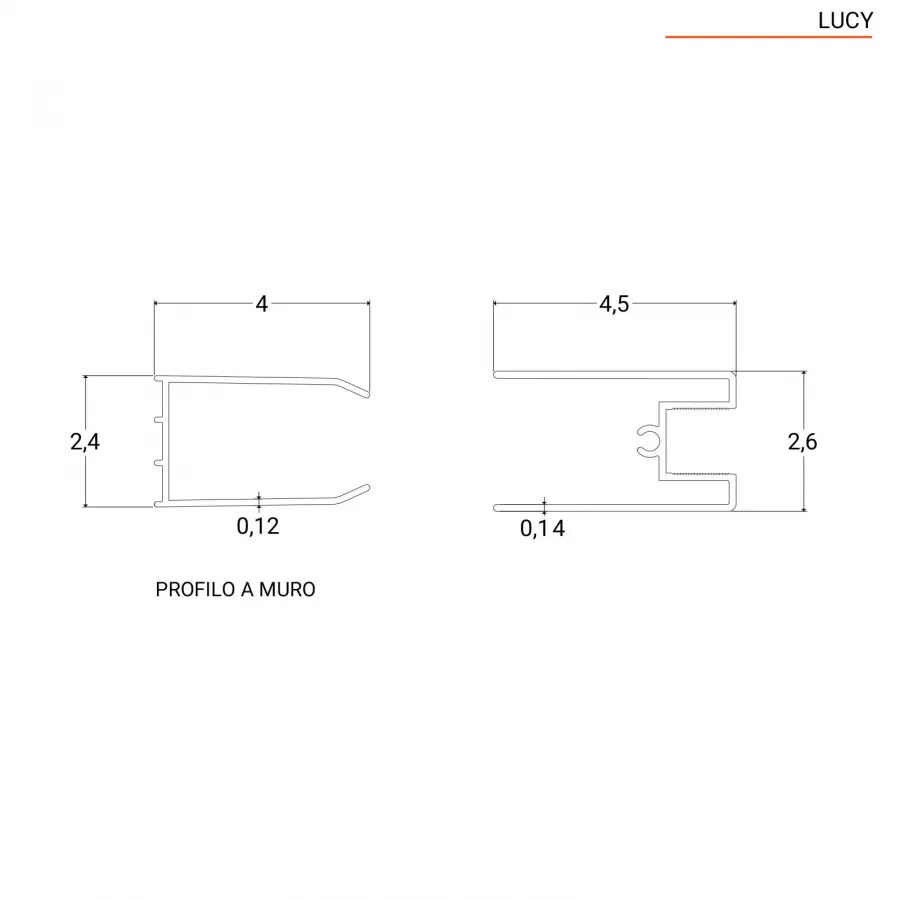 Set guarnizioni salvagoccia verticali per ricambi box doccia Lucy