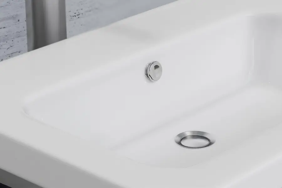 Ricambio tappo cromato per foro del troppieno per lavabo da bagno