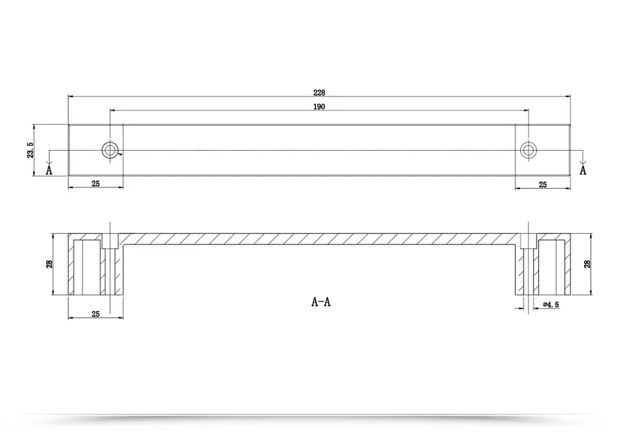 Maniglione per Porta Blindata da 120cm Cromato Satinato Piatto