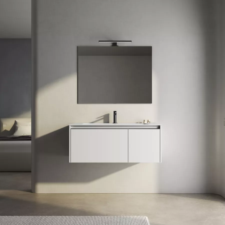 DEGHI MOBILI Pensile Bagno Sospeso Bianco Opaco 45 Cm Salvaspazio