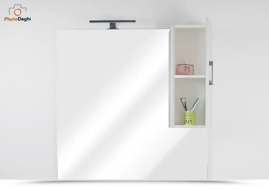 005624 - Mobile bagno a terra 85 cm con 2 ante e cassetti Cemento