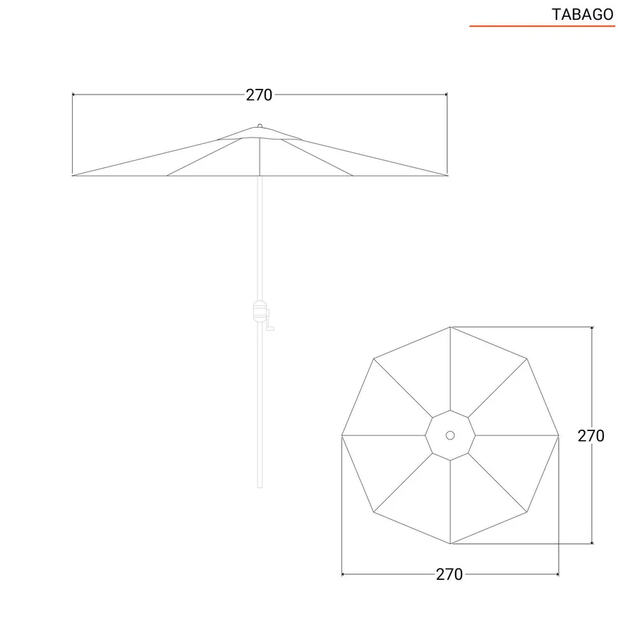 Telo Di Ricambio Per Ombrellone 8 Costole 270cm - Copertura Universale In Poliestere 160g, Impermeabile E Anti-UV, Adatta Per Ombrelloni In Legno O Alluminio, Vari Colori - 3