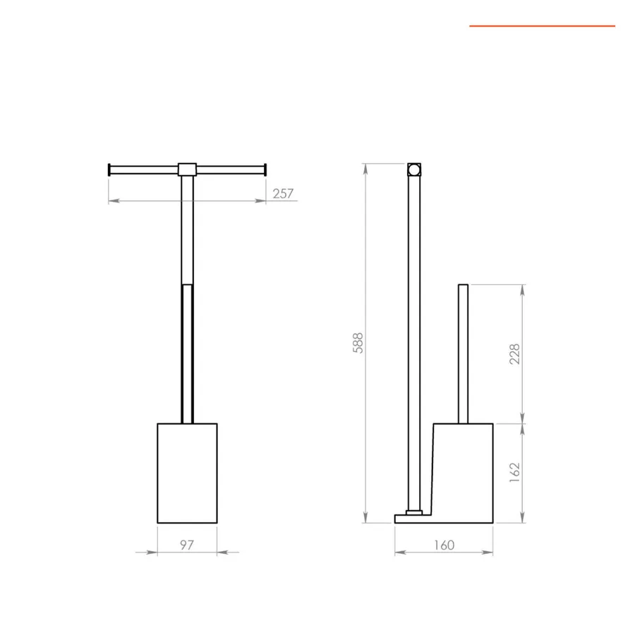Porta Asciugamani Da Terra Gedy Mammolo - Acciaio Inox Cromato, Design Moderno, 89.5x24.5x43 Cm